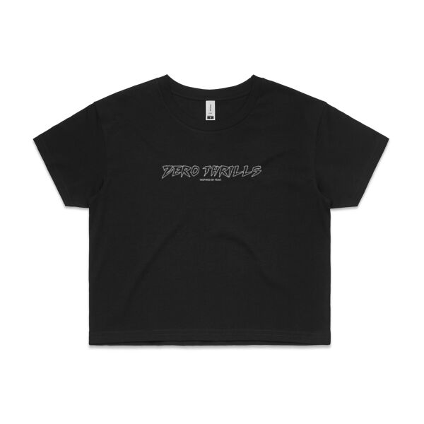 'Zero Thrills' Logo Crop Tee Thumbnail